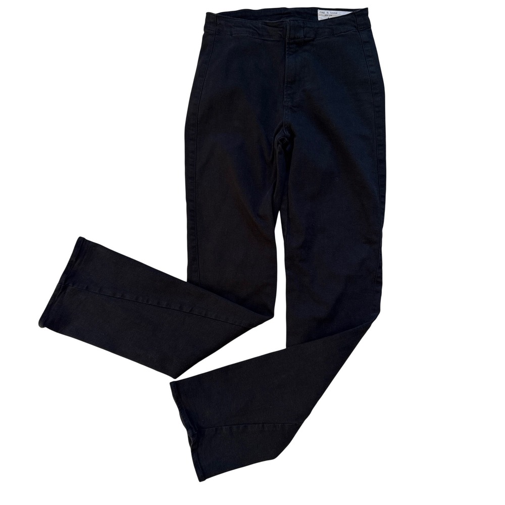 Rag & Bone Black High Rise Split Hem Flare Jeans WDD22H2934BRBL Size 26